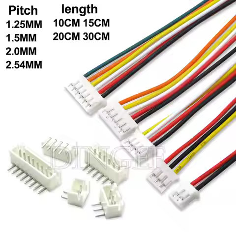 5Sets JST1.25 ZH1.5 PH2.0 XH2.54 Connector Female + Male 2/3/4/5/6/7/8/9/10P Plug With Cable 10/20/3