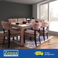Zenna Dining Table Sonama Oak Light 6 Seater / Set Of Dining Table 6 Chairs