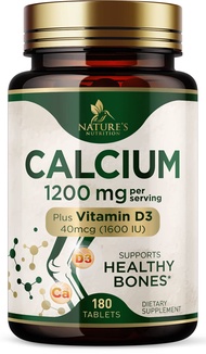 Calcium 1200 mg with Vitamin D3, Calcium Supplement Vitamins, Supports Bone Strength, Teeth & Immune