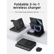 3 in 1 Foldable Wireless Charger For Apple Samsung Galaxy Z Fold Flip4 S22, S23 ,S24 Mobiles