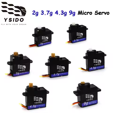 YSIDO 2g 3.7g 4.3g 9g Micro Servo JST 2.0mm 1.25mm Dupont Plug for RC Mini Fixed Wing Aircraft Plane