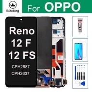 จอแอลซีดีสำหรับ Reno12 OPPO F 4G CPH2687/Reno12F 5G CPH2637/Reno12 FS แสดงหน้าจอสัมผัสชิ้นส่วน + เคร