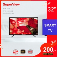 SuperView LED TV สมาร์ททีวี 32” 43 32Inch ดำ One