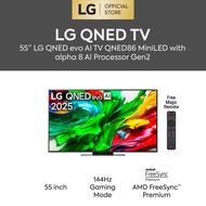 55 inch LG QNED evo AI TV QNED86 MiniLED 144Hz Gaming Mode* Dolby Vision & HDR10 4K UHD (2025)