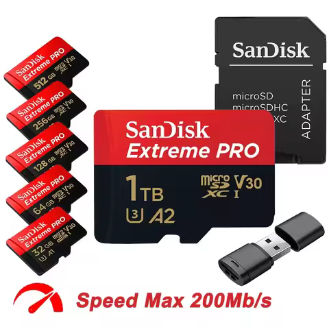 SanDisk Extreme PRO Micro SD Card 128GB 64GB 32GB 512GB 256G Micro SD 1TB Flash Memory Card SD U3 4K