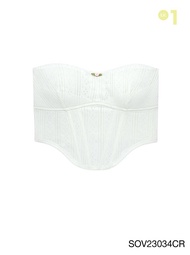 SABINA | Mad Moiselle Resort 24 เสื้อเกาะอก Amelia รหัส SOV23034 สีครีม