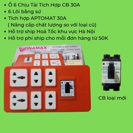 Ổ Cắm Điện 6 Cổng Lõi Sứ Chịu Tải Vinamax Tích Hợp Aptomat (Có Dây Kéo Dài 3M-5M)