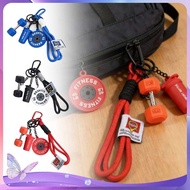 GANTUNGAN Unique Barbell Plate Keychain Kettlebell Barbell Keychain Creative Mini CuteKeychain and D