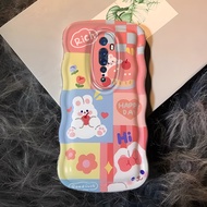 Cute Rabbit Phone Case OPPO Reno2 Reno2F 2Z Soft Wave Side Casing OPPO Reno3 Reno5 Anti Drop Case OPPO Reno6 Reno7