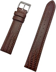 18mm Dark Brown Genuine Leather Watch Band | Teju Lizard Grain, Lightly Padded Replacement Wrist Str