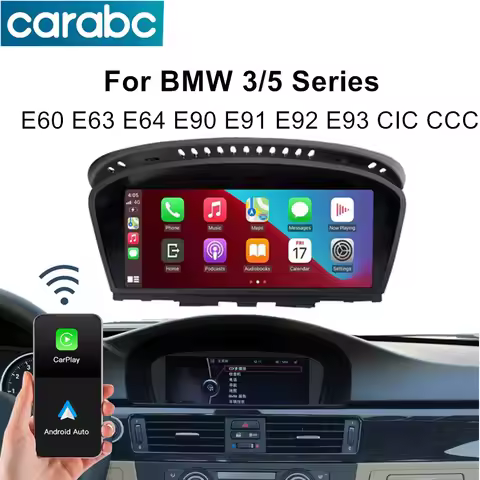 CARABC 8.9" Wireless Carplay Android Auto Car Radio For BMW 3 5 Series E60 E61 E62 E63 E90 E91 E92 E