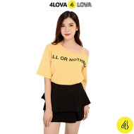 Áo thun nữ 4LOVA tay lỡ lệch vai cá tính năng động