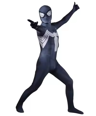 Halloween Adults Black Cosplay Costume Venom Symbiote Spider SuperHero Man Zentai Suit Men Male Body