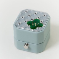 皮革戒指盒 - 八角鋯石 - 手工訂製復古風格求婚戒盒