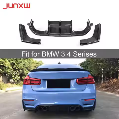 ABS Material Rear Bumper Diffuser Splitters For BMW 3 4 Serises F80 M3 F82 F83 M4 2014-2019 V Style 