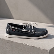 Portland Navy Crazy Horse Leather Casual Men's Boat Shoes