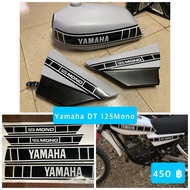 yamaha DT 125 mono Sticker Tank Pattern 1 Pair 1 Bag Black White Line