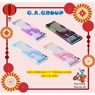 YINDIAO K500 mechanical keyboard with diverse colors and 7-color led lights through keys for gamers
