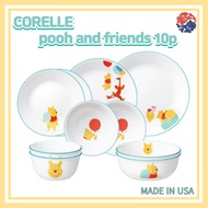 Corelle x Winnie the Pooh and Friends 10p set /Corelle USA set/ Corelle set/Dinnerware set/Pooh Plates/Winnie the Pooh Kitchen/Pooh plate/Pooh bowl front plate/Pooh plate /Corelle bowl /Corelle plate set/Bowl Large/