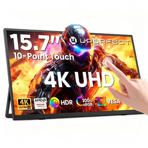 UPERFECT 15.7" 4K Portable Touchscreen Monitor 3840x2160 10-Point Touch UHD USB-C HDMI HDR Laptop Co