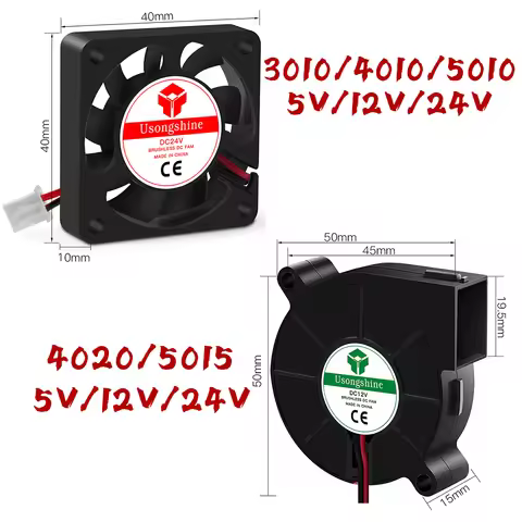 5015/4010/4020 12V/24V Cooling Turbo Fan Brushless 3D Printer Parts 2Pin For Extruder DC Cooler Blow