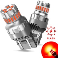 AUXITO LED Strobe Brake Lights Bulbs Red, Flashing Strobe Blinking LED Tail Light Bulbs for 7440/744