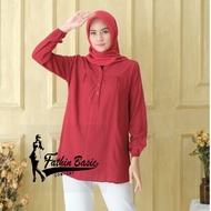 KATUN Maroon Blouse RayonPOLOS - Fathin Basic - Rayon Top - Tanahabang - Rayon Cotton