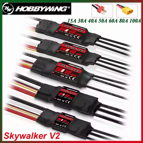 HOBBYWING Skywalker V2 15A 30A 40A 50A 60A 80A 100A Brushless ESC Speed Controller UBEC T/XT60 for R