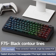 AULA F75 Wireless Mechanical Keyboard GASKET Structure 75% RGB Hot swappable Custom Keyboard With Kn