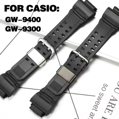 Resin Watchband Fit For Casio GW9400 G-9300 Replacement Black Sports Waterproof Strap GW 9400 Steel 