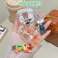【rising star】For HOCO EW72 Case Cartoon Star Pattern Soft Silicone Earphone Case Casing Cover