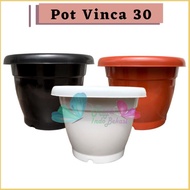 Pot Gentong VINCA 30 HITAM PUTIH COKLAT Pot Plastik Bunga Jumbo Besar