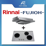 FUJIOH FR-FS2290 90CM SLIMLINE HOOD + Rinnai RB-3SI (RB3SI) 3 BURNER INNER FLAME STAINLESS STEEL BUI