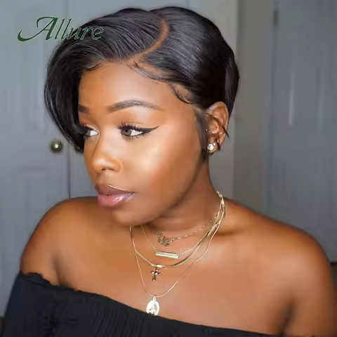 Pixie Cut Straight Bob Wigs Human Hair Wigs 13x6x1 T Lace Frontal Straight Wig On Clearance Sale Sho