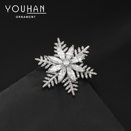 Light Luxury Style Rotatable Snowflake Breast Fashionable All-Match Unique Corsage Unique Suit Coat 