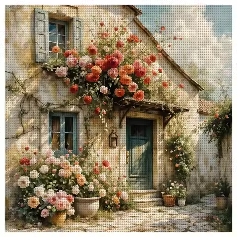 ThreadLux Counted Cross Stitch Kit 40x40cm/15.7x15.7in Easy-to-Follow Holiday Gift Family Decorative