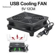 Router Cooling Fan 1200RPM Powerful WiFi Router Cooling Fan Modem TV Box Cooler Fan 12cm USB Kipas R