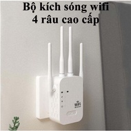 Kích Sóng Wifi 4 Râu Ăng Ten Phát Xuyên Tường Chuẩn N Tốc Độ 300mbps Màu Trắng Bộ Kích Sóng Wifi Thu