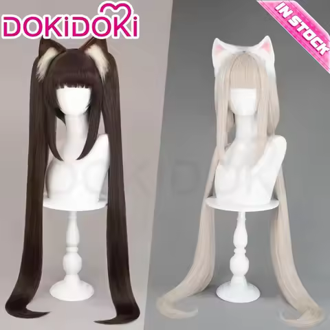 IN STOCK Chocola /Vanilla Wig Nekopara Cosplay DokiDoki Halloween Wig Long Brown Hair Chocola Cospla