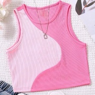 New Trend Two tone Crop top kids Pink Blush Color