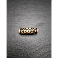 MATA DZI Yellow Tooth 21 Eyes Fire Blessed Tibetan Spiri*ual Stone 38mm E3338