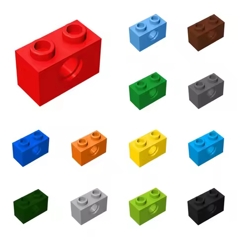 50pcs 3700 Brick 1 x 2 with Hole Bricks Collections Bulk Modular GBC Toys For Technical MOC DIY Buil