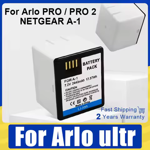 2440mAh Rechargeable Battery 7.2V Lithium Battery Pack For Arlo PRO / PRO 2 NETGEAR A-1 Camera Batte