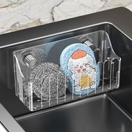 吸盤式廚房水槽置物架 免鑽孔瀝水架 收納籃 香港熱賣- 長方形瀝水架——透明色 均碼