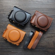 For Sony DSC-HX90V Retro Leather Case WX500 Camera Bag DSC Hx80 HX90 PU Protective Cover Half Bottom