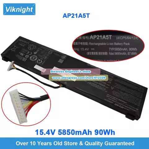Genuine AP21A5T Battery AP21A7T AP21A8T for Acer Nitro 16 AN16-41 AN16-51 17 AN17-51 5 AN517-55 Pred