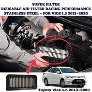 TOYOTA VIOS 1.5 2013 ONWARDS RACING PERFORMANCE DROP IN CAR REUSABLE AIR FILTER (SAVE FUELSAVE MONEY