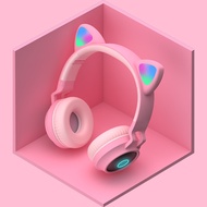 Headphone for Kids boys girl murah unicorn Bluetooth 5.0 Headphones LED light Cat Ears Headset Wirel