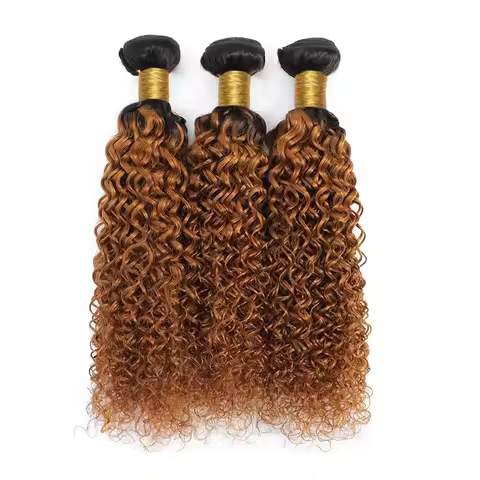 1B/30 Ombre Brown Bundles Kinky Curly Human Hair Bundles Unprocessed Brazilian Virgin Remy 100% Huma