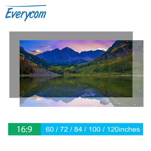 Everycom Projector Screen Reflective Enhance Brightness 60 100 120inch Fabric Cloth Projection Scree